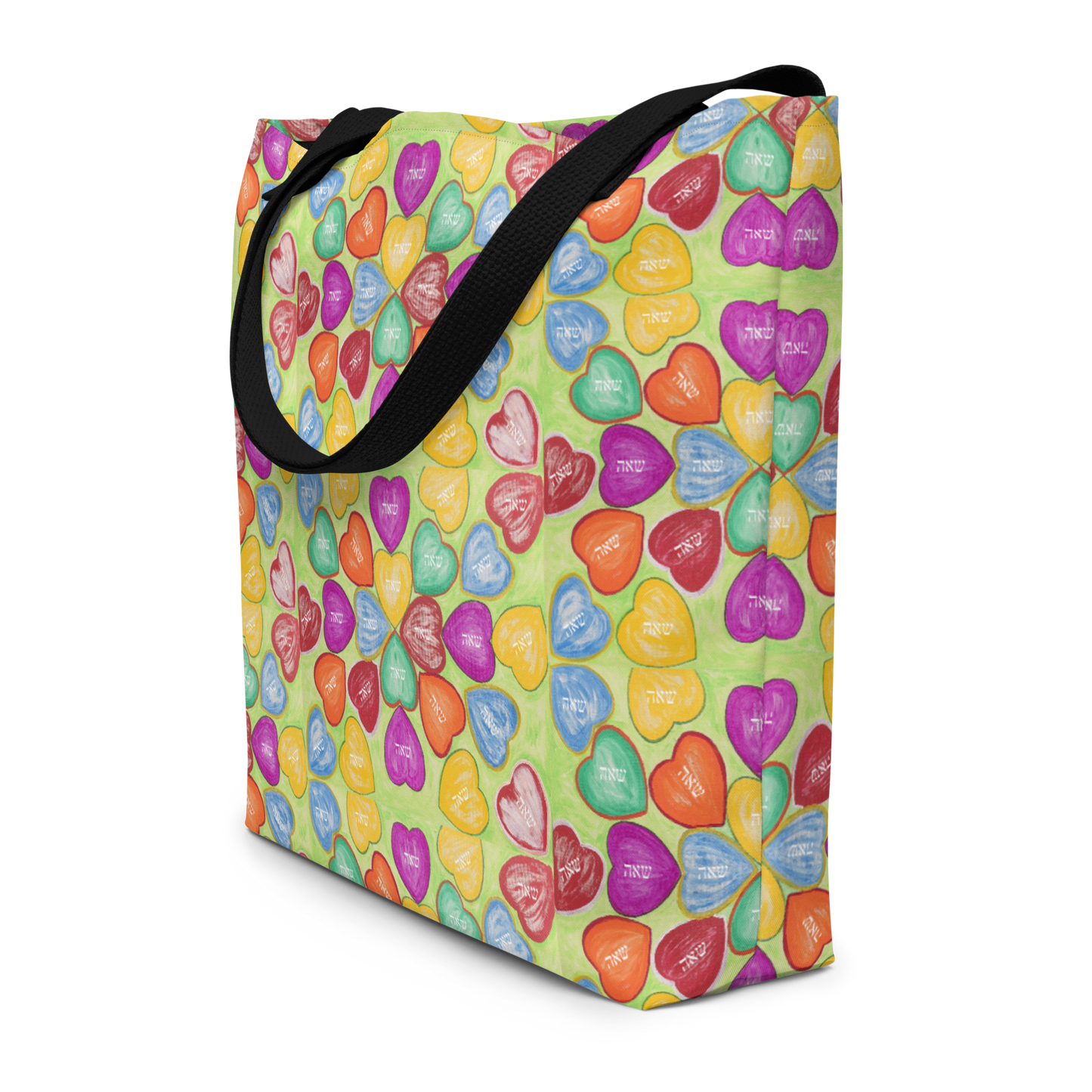 Large Tote Handbag 16"x20" 44lbs Max-Soulmate-(72-Names-of-God-Shin-Aleph-Yud)-2-137online.com