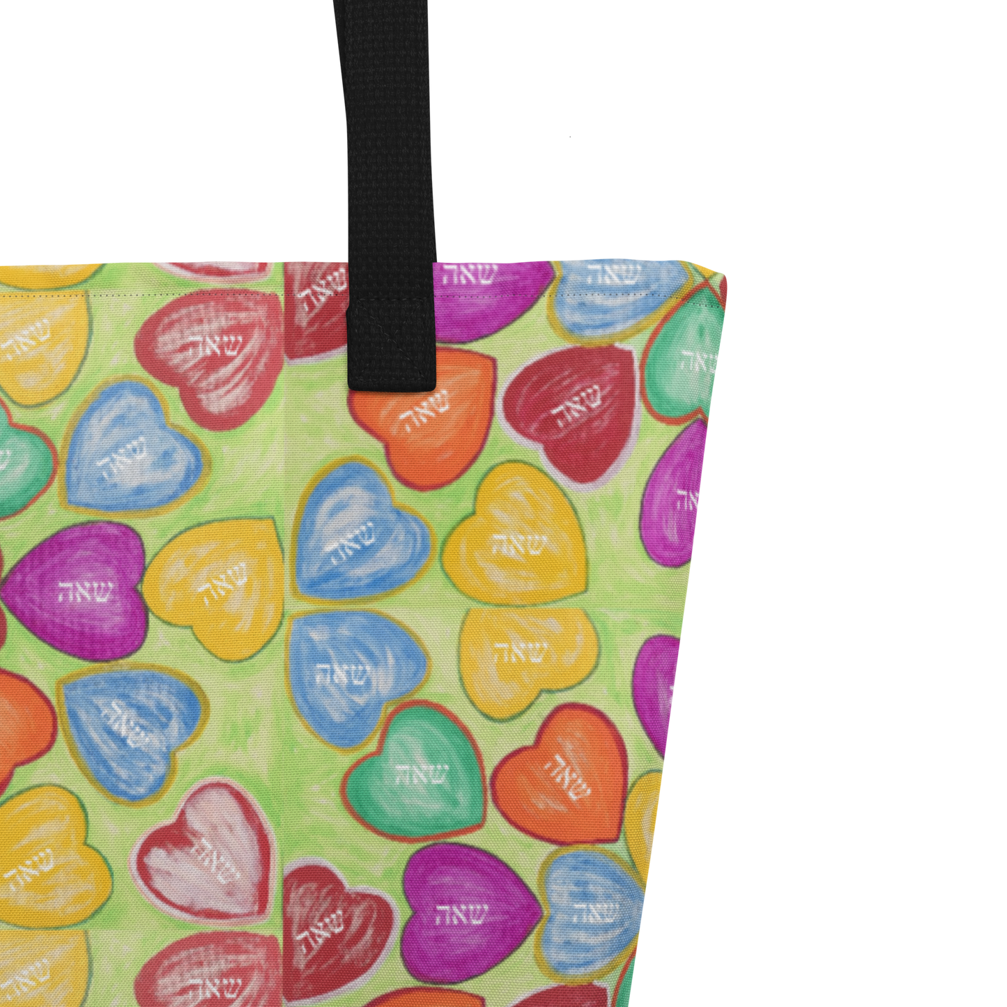 Large Tote Handbag 16"x20" 44lbs Max-Soulmate-(72-Names-of-God-Shin-Aleph-Yud)-4-137online.com