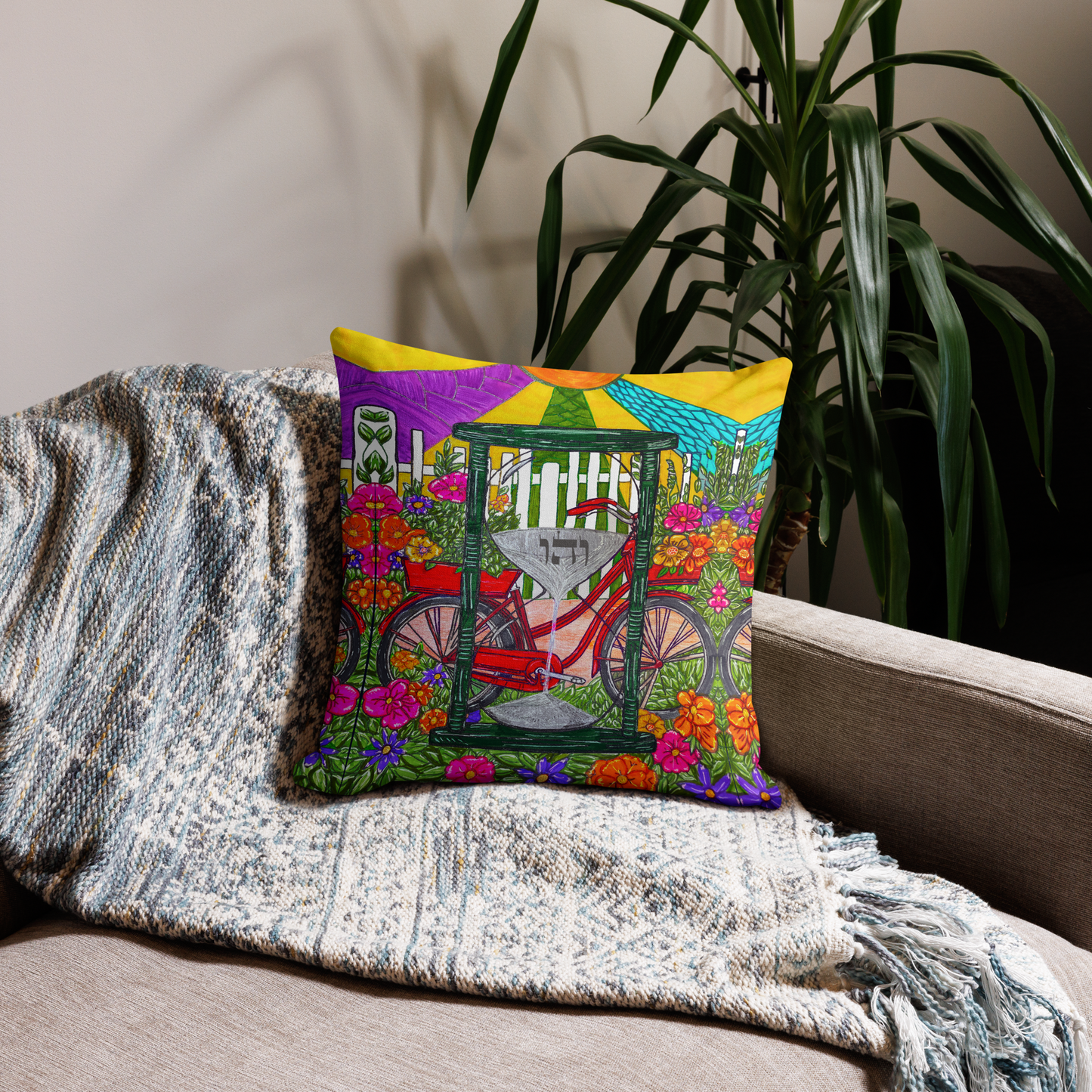 Premium Luxury Bedding Throw Pillows - 18 x 18 Inches - 22 x 22 Inches - Bed and Couch Pillows - Indoor Outdoor Decorative Pillow-Time-Travel-01