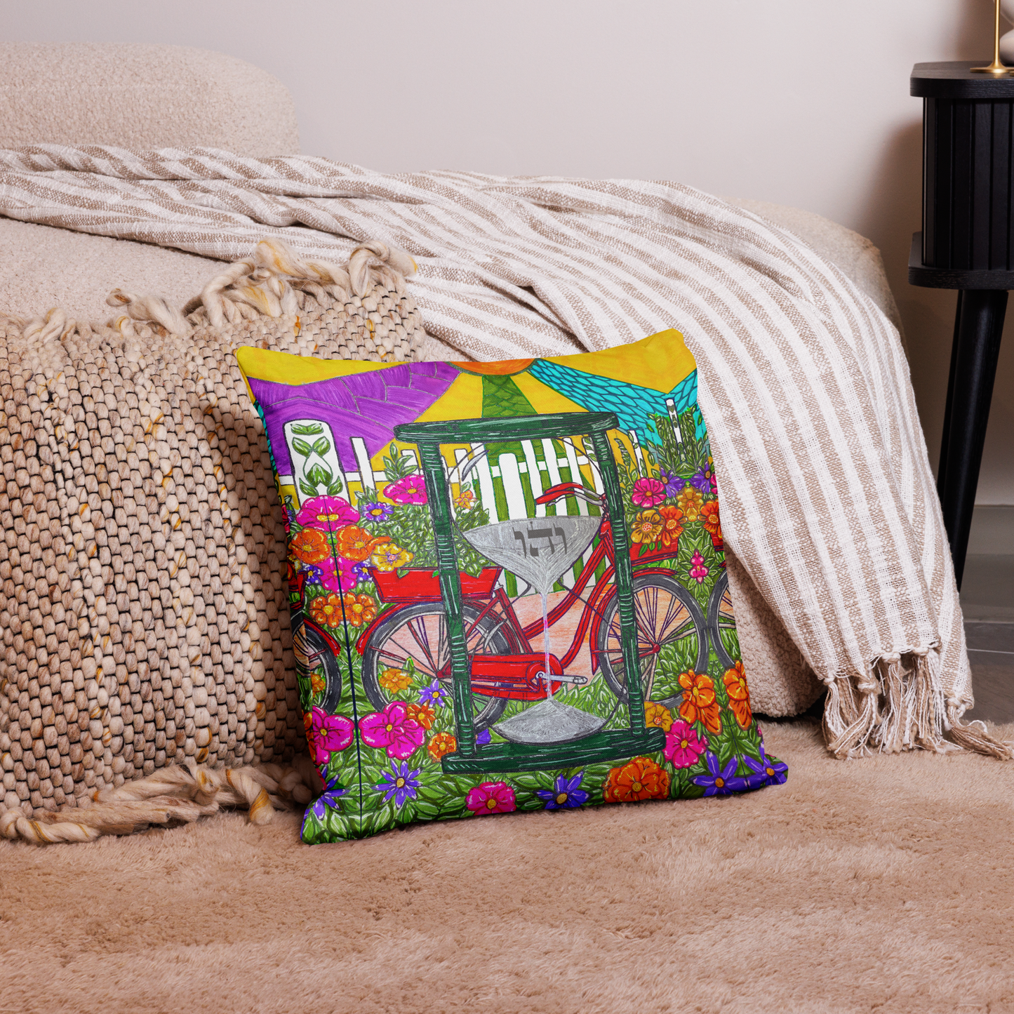 Premium Luxury Bedding Throw Pillows - 18 x 18 Inches - 22 x 22 Inches - Bed and Couch Pillows - Indoor Outdoor Decorative Pillow-Time-Travel-01