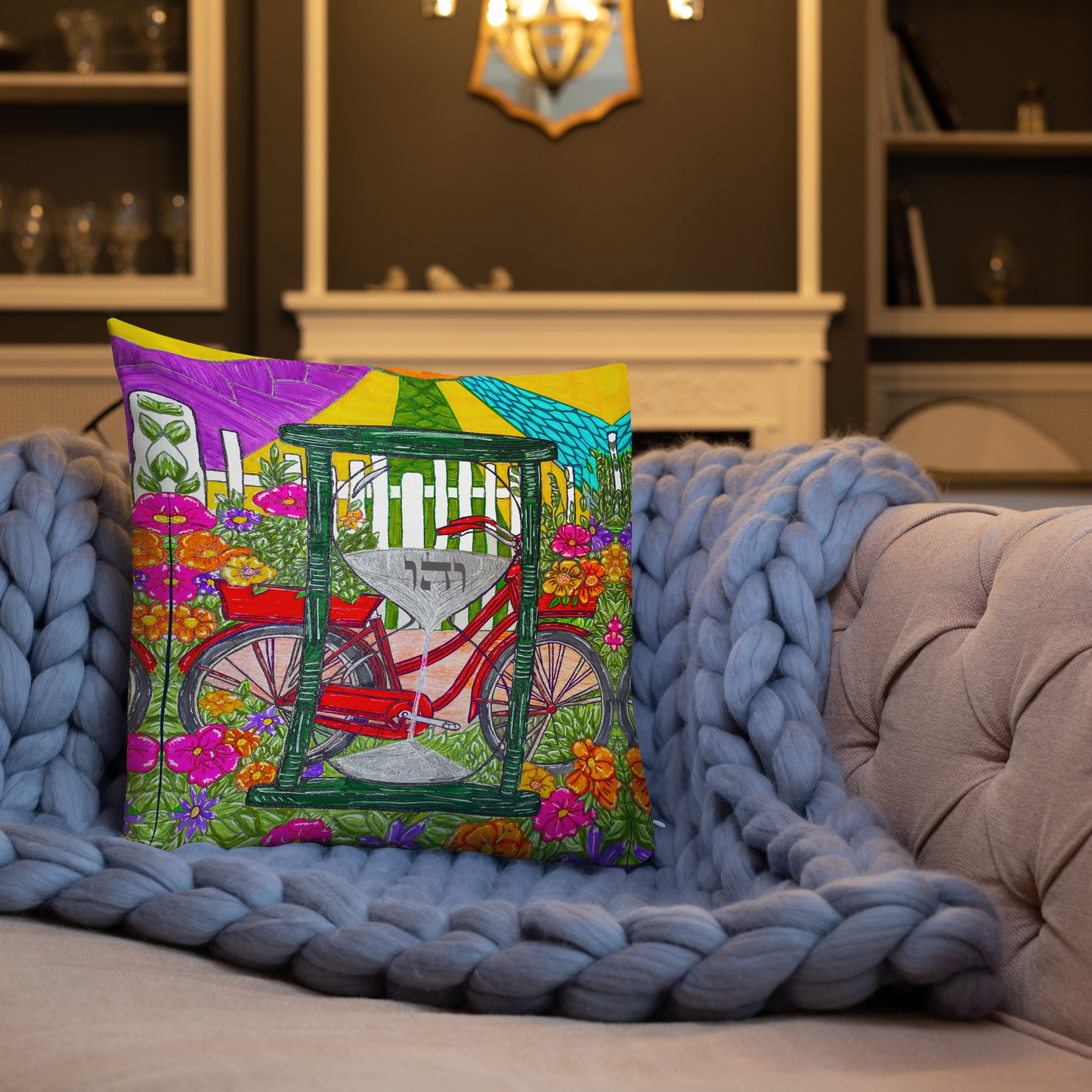 Premium Luxury Bedding Throw Pillows - 18 x 18 Inches - 22 x 22 Inches - Bed and Couch Pillows - Indoor Outdoor Decorative Pillow-Time-Travel-01