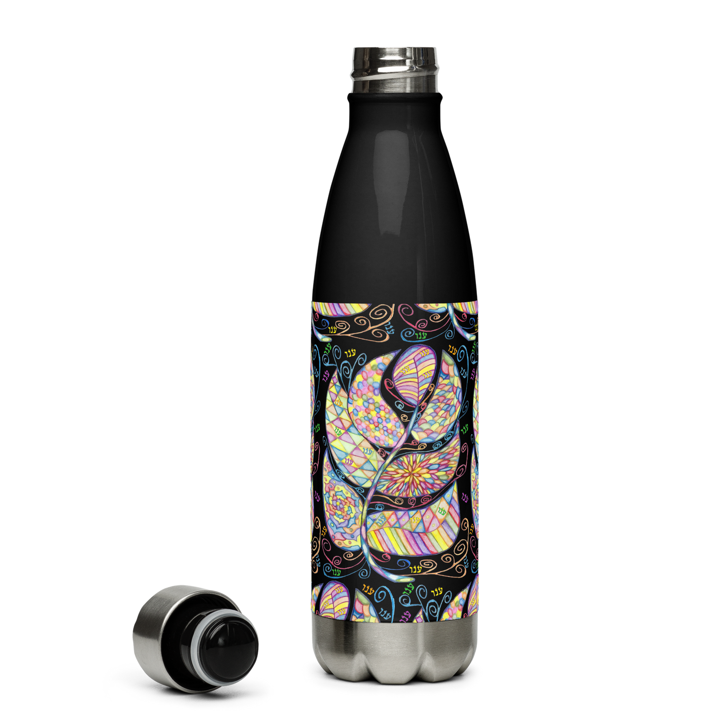 Insulated-Stainless-Steel-Water-Bottle-17oz-Blk-Appreciation-(72-Names-of-God-Ayin-Nun-Vav)-2-137online.com