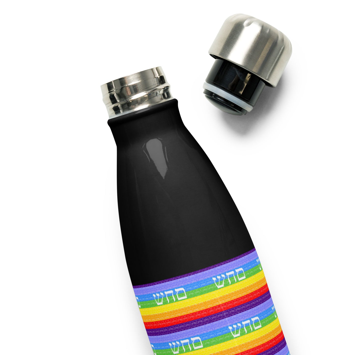 Insulated-Stainless Steel Water Bottle 17oz-Blk-Heal Yourself (72 Names of God-Mem Hey Shin)-2-137online.com