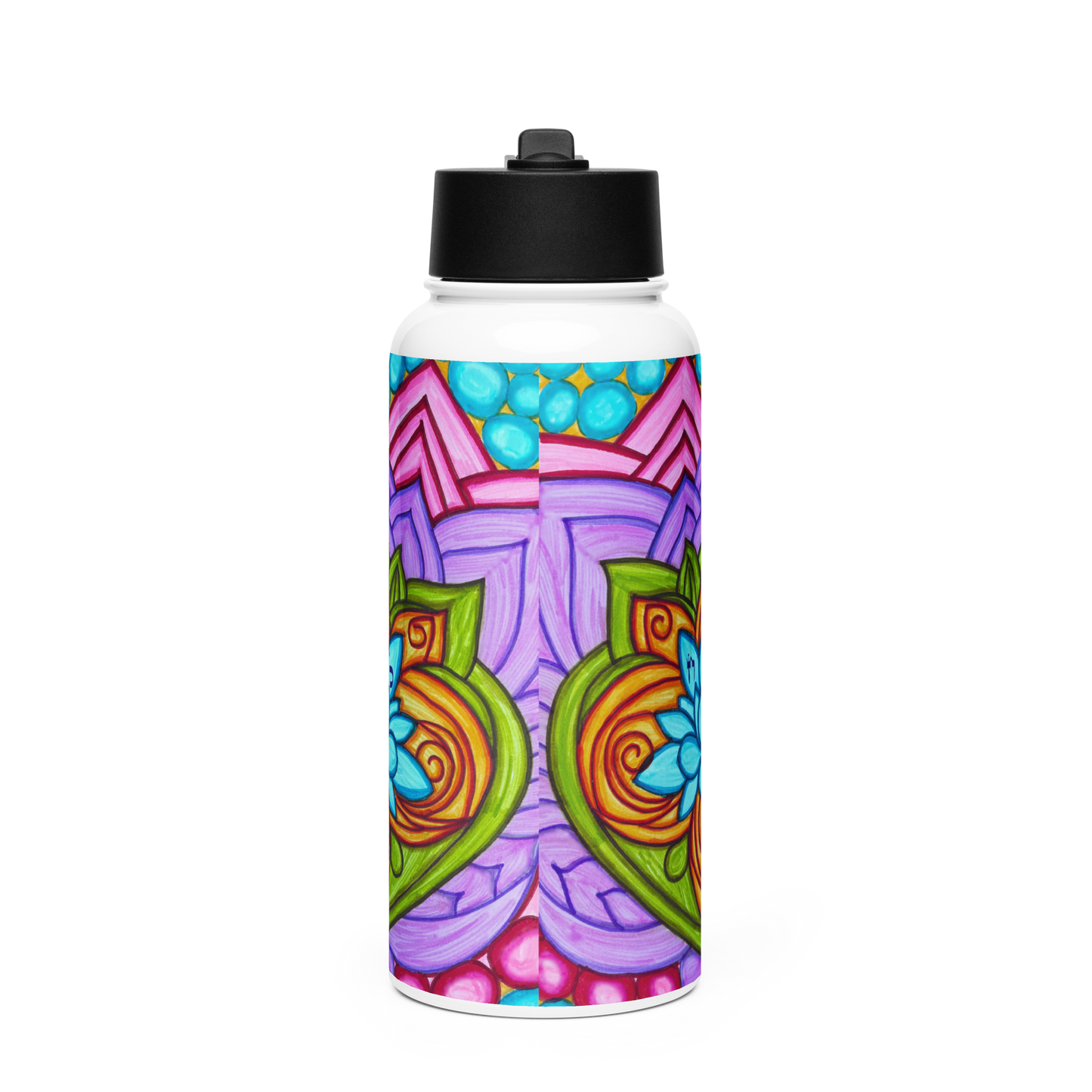 Stainless Steel Water Bottle with a Straw Lid 32-oz-Forget-Thyself-34-02