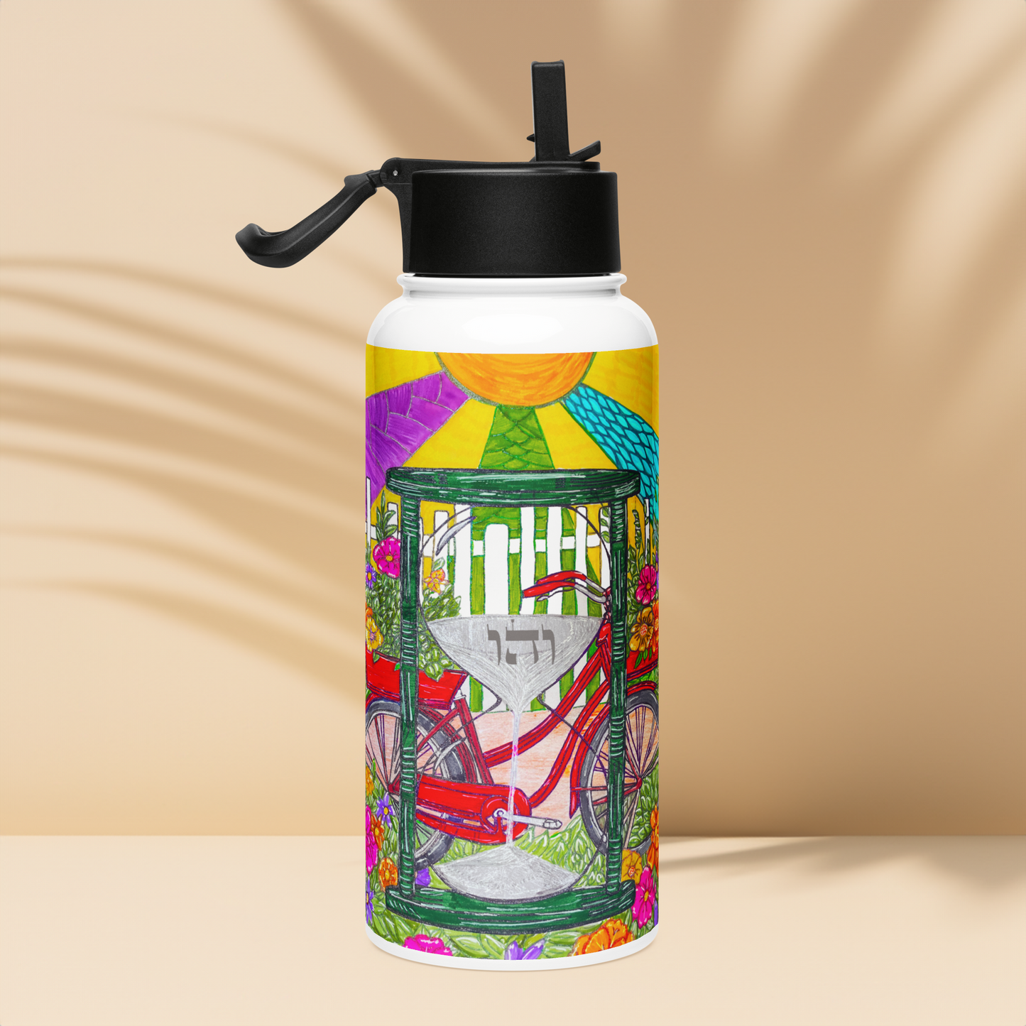 Stainless Steel Water Bottle with a Straw Lid 32-oz-Time-Travel-01-09