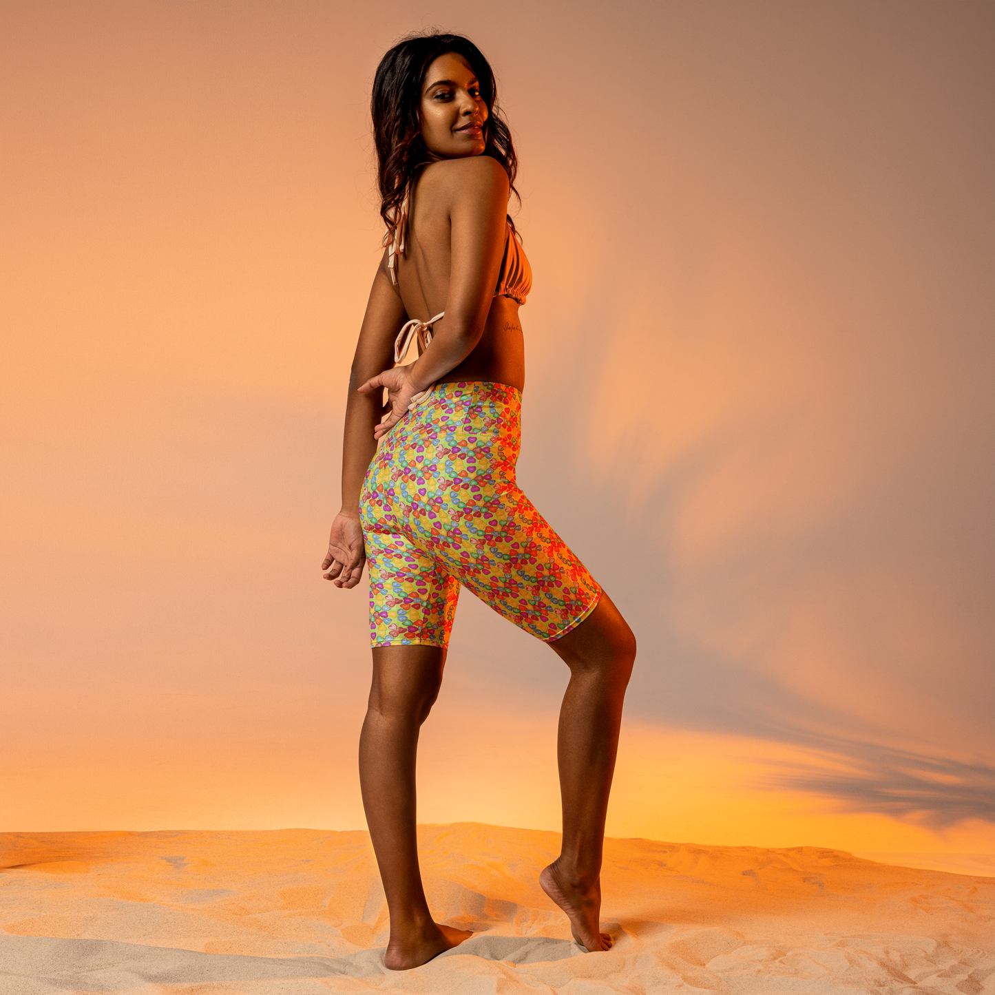  High Waisted Yoga Shorts-Soulmate-(72-Names-of-God-Shin-Aleph-Yud)-31-137online.com