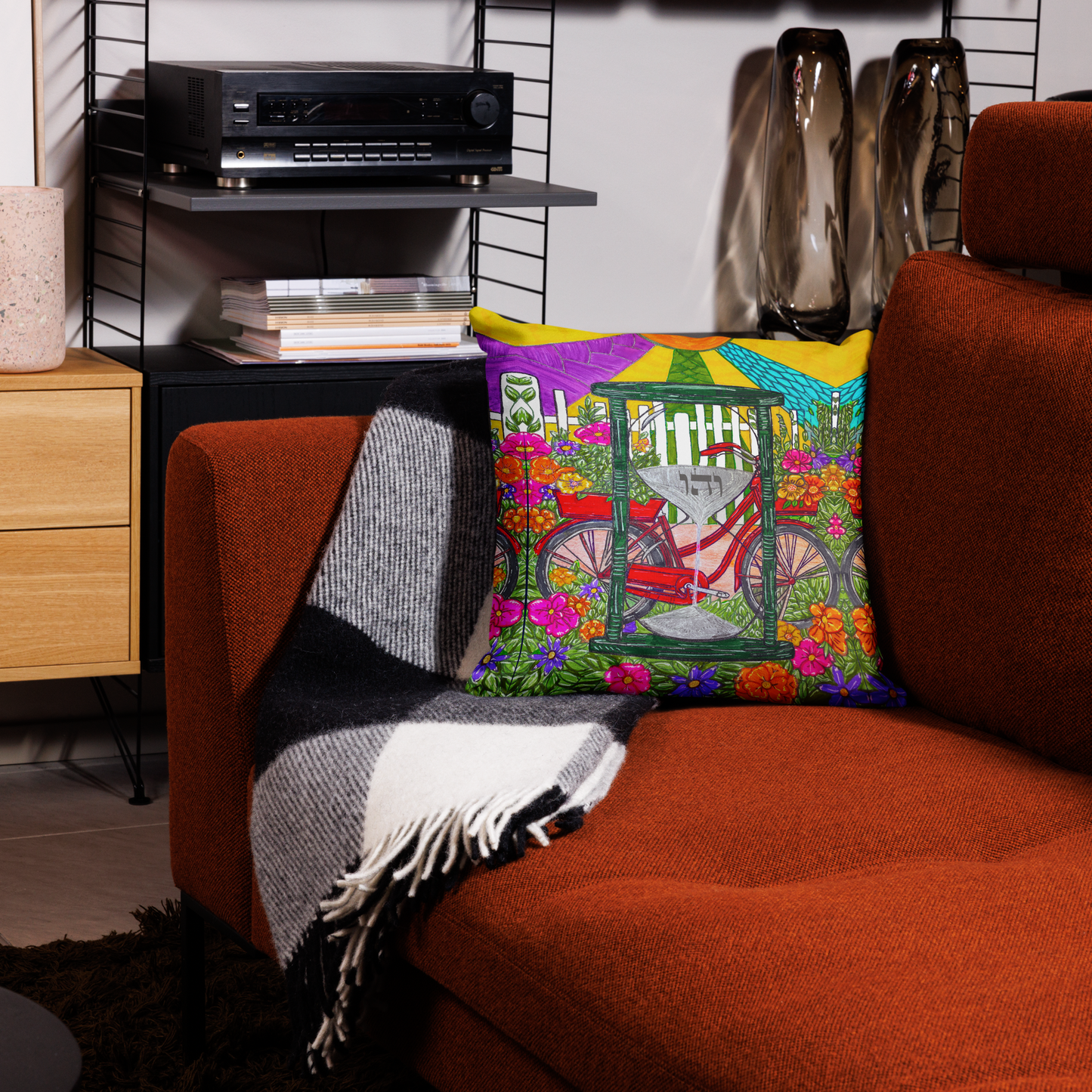 Premium Luxury Bedding Throw Pillows - 18 x 18 Inches - 22 x 22 Inches - Bed and Couch Pillows - Indoor Outdoor Decorative Pillow-Time-Travel-01