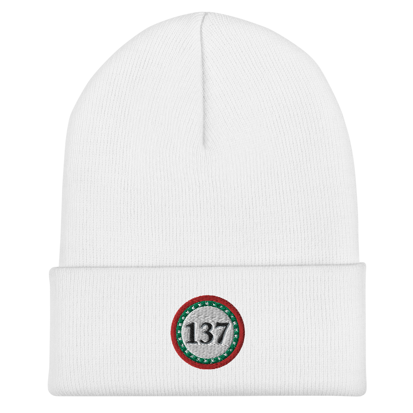 Winter Beanie Cuffed 12"-Wht-137-Consciousness-1-137online.com