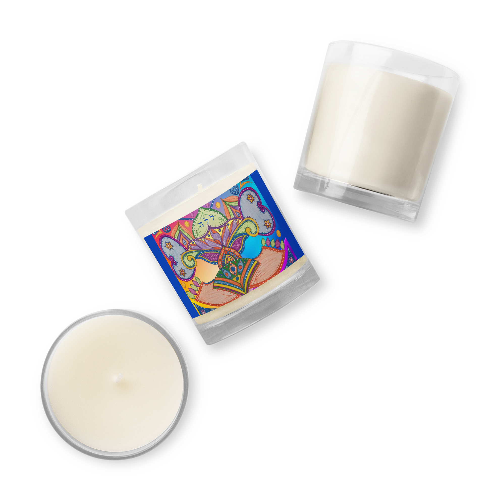 Scented Jar Candles Soy Glass-Blu-Dreams (72 Names of God-Ayin-Lamed-Hey)-4-137online.com