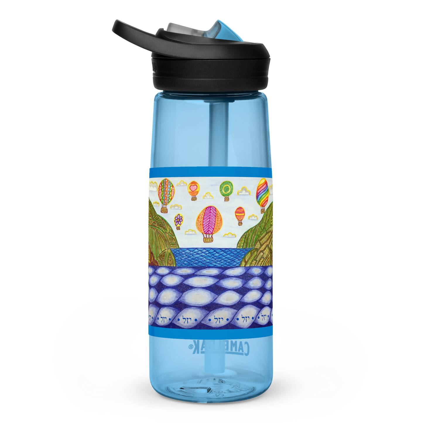 Leak-Proof-Sports-Water-Bottle-25oz-Blue-Heaven-on-Earth-(72-Names-of-God–Yud-Zayin-Lamed)-3-137online.com