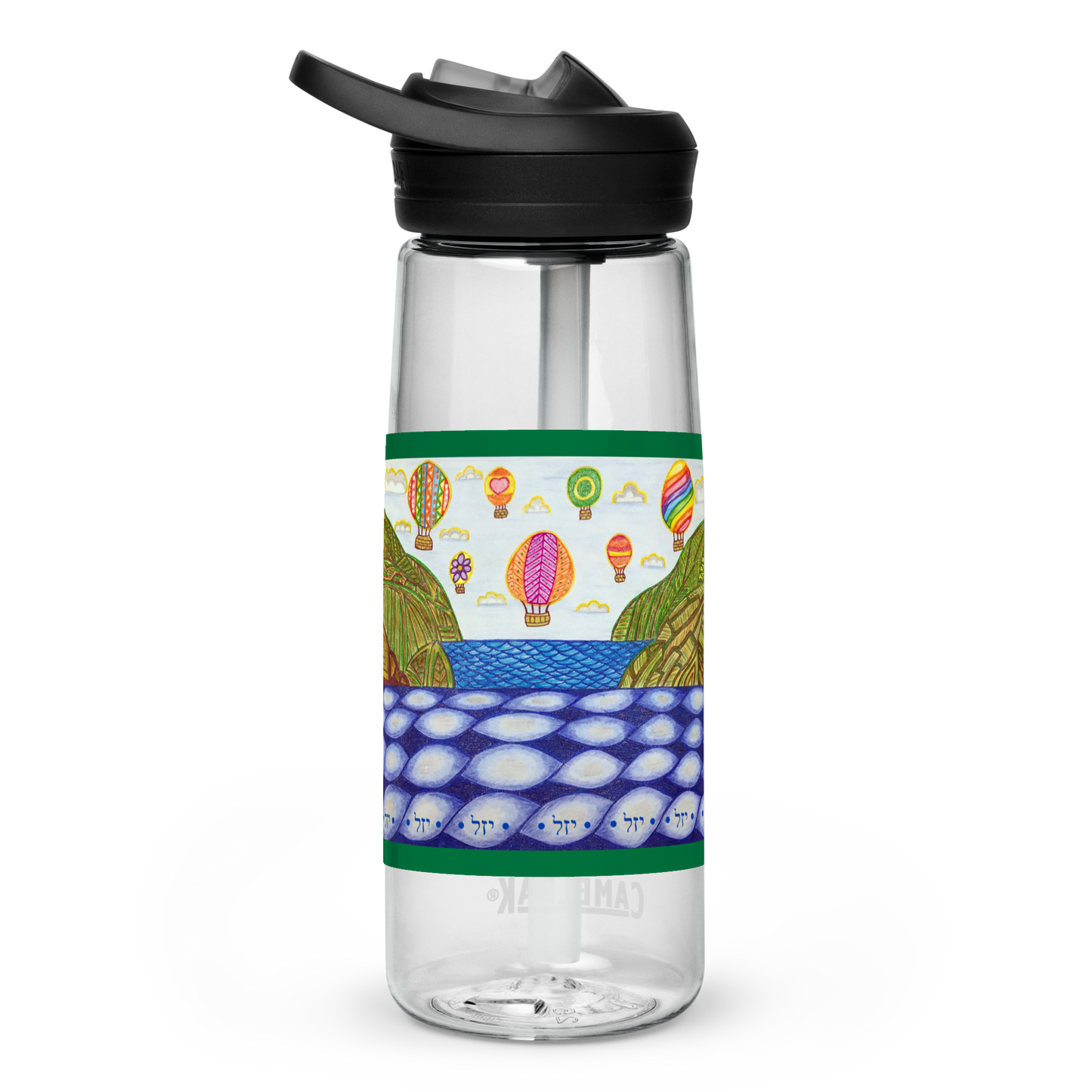 Leak-Proof-Sports-Water-Bottle-25oz-Green-Heaven-on-Earth-(72-Names-of-God–Yud-Zayin-Lamed)-1-137online.com