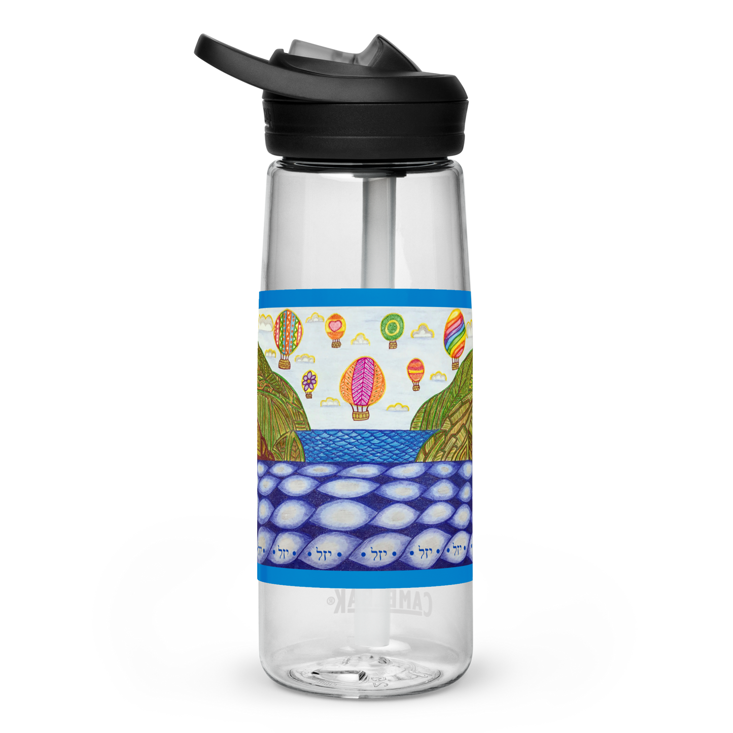 Leak-Proof-Sports-Water-Bottle-25oz-Blue-Heaven-on-Earth-(72-Names-of-God–Yud-Zayin-Lamed)-1-137online.com