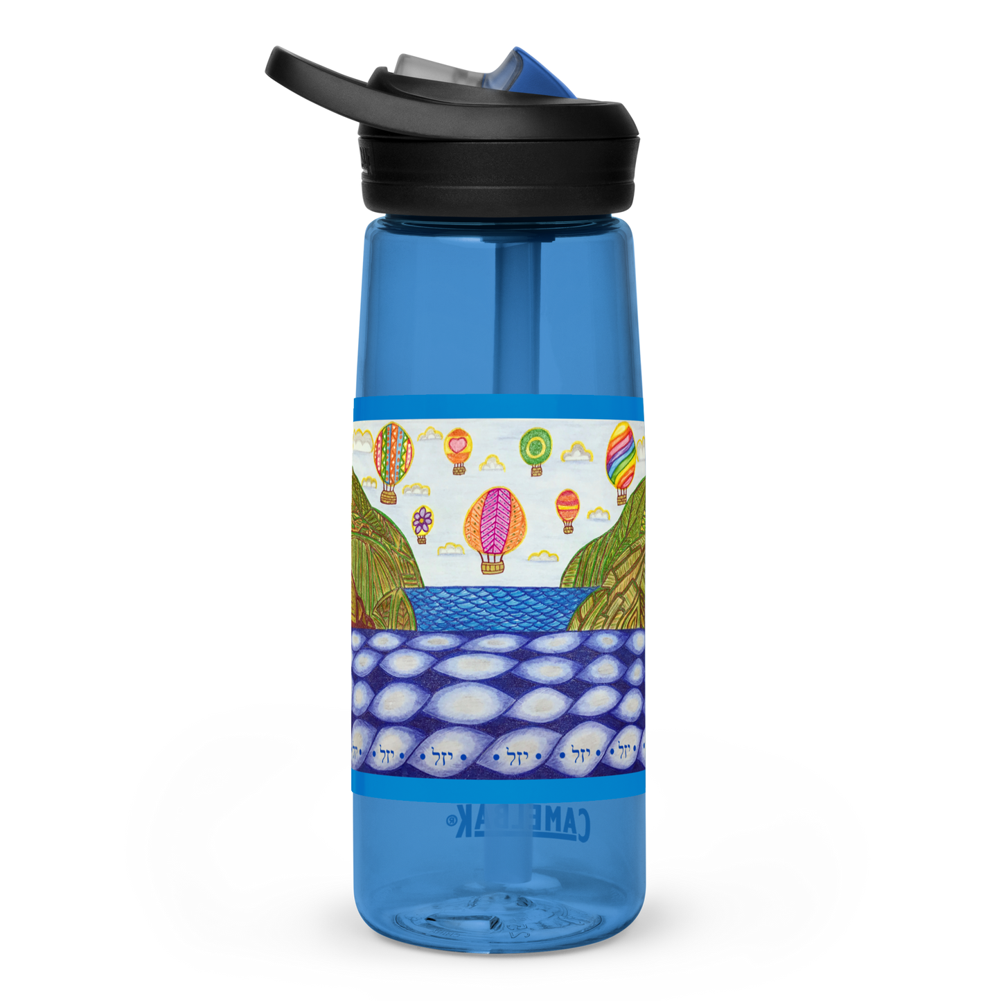 Leak-Proof-Sports-Water-Bottle-25oz-Blue-Heaven-on-Earth-(72-Names-of-God–Yud-Zayin-Lamed)-5-137online.com