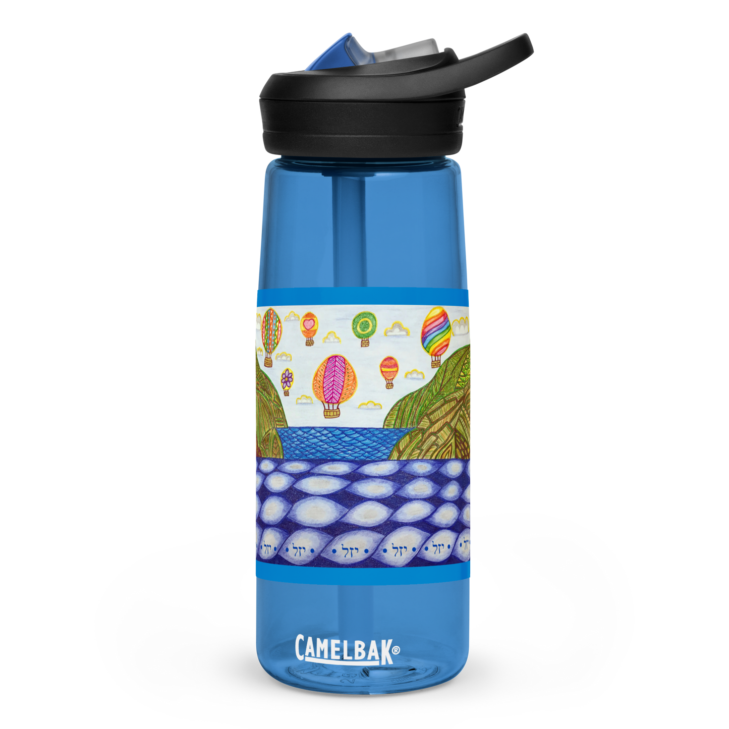 Leak-Proof-Sports-Water-Bottle-25oz-Blue-Heaven-on-Earth-(72-Names-of-God–Yud-Zayin-Lamed)-6-137online.com