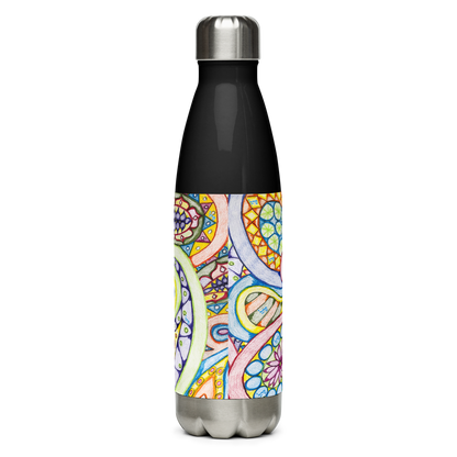 Insulated Stainless Steel Water Bottle 17oz Blk-72 Names of God- Remove Addictions-Pey Hey Lamed