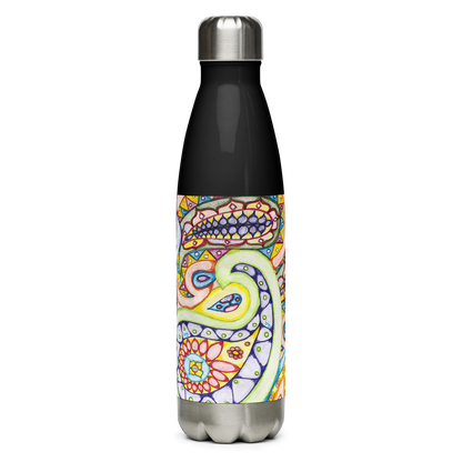 Insulated Stainless Steel Water Bottle 17oz Blk-72 Names of God- Remove Addictions-Pey Hey Lamed