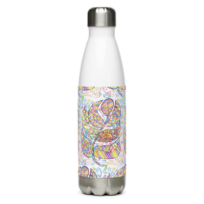 Insulated-Stainless Steel Water Bottle 17oz-Wht-Appreciation (72 Names of God-Ayin Nun Vav)-1-137online.com