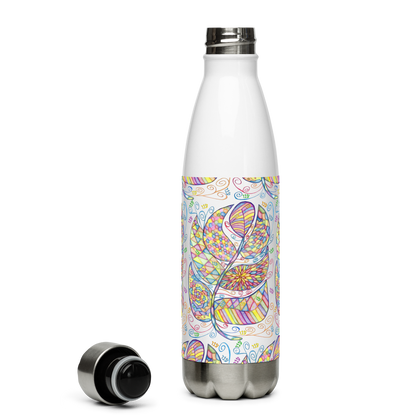 Insulated-Stainless Steel Water Bottle 17oz-Wht-Appreciation (72 Names of God-Ayin Nun Vav)-2-137online.com