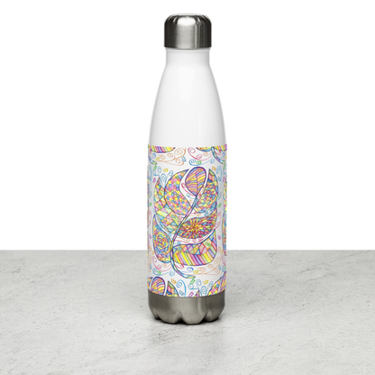 Insulated-Stainless Steel Water Bottle 17oz-Wht-Appreciation (72 Names of God-Ayin Nun Vav)-16-137online.com