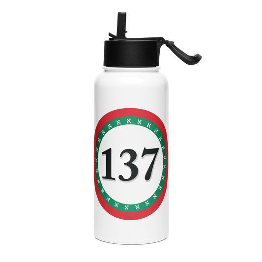 Stainless Steel Water Bottle with a Straw Lid 32-oz-Consciousness-137-01