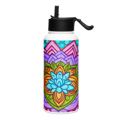 Stainless Steel Water Bottle with a Straw Lid 32-oz-Forget-Thyself-34-01