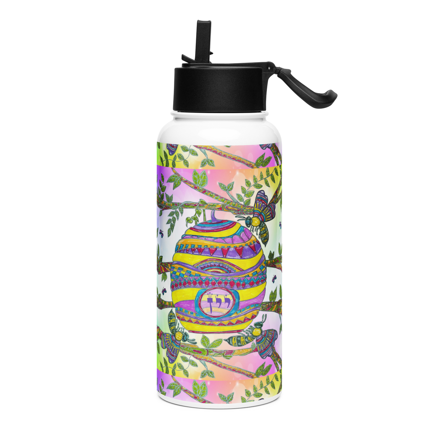 Stainless Steel Water Bottle with a Straw Lid 32-oz-Speaking-the-Right-Words-40-01