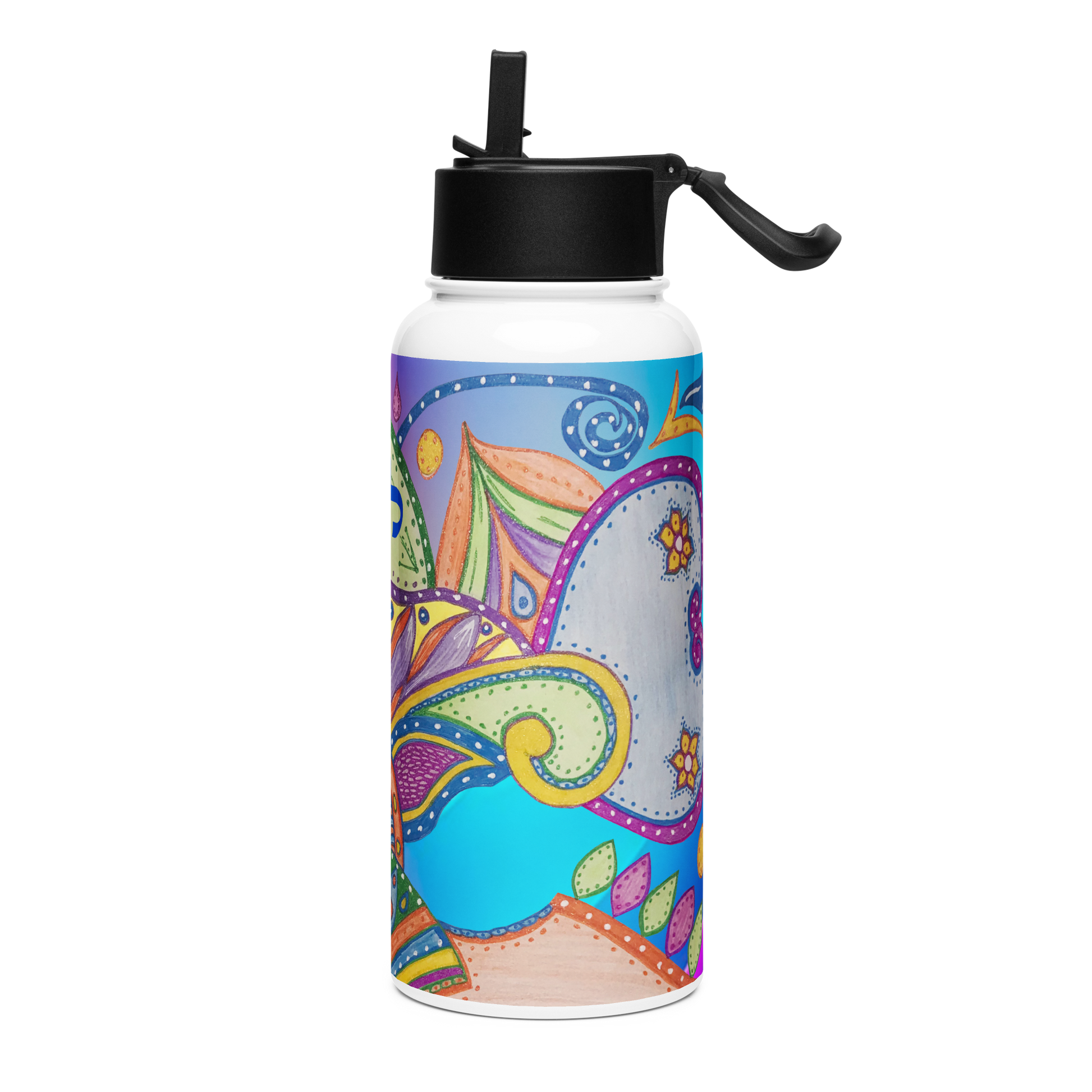 Stainless Steel Water Bottle with a Straw Lid 32-oz-Deam-State-06-03