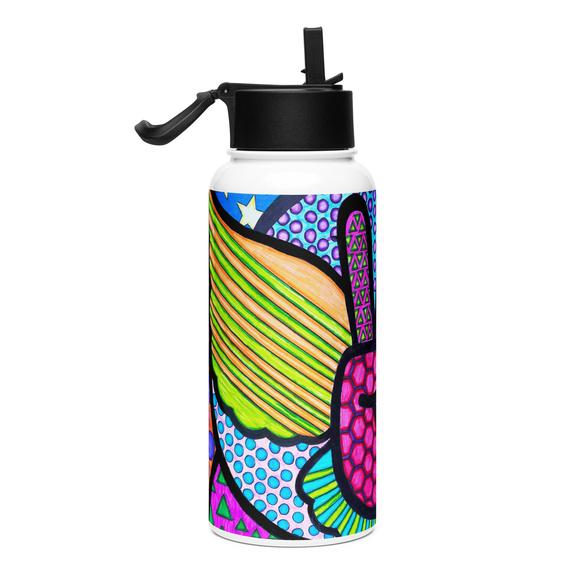 Stainless Steel Water Bottle with a Straw Lid 32-oz-Global-Transformation-47-04