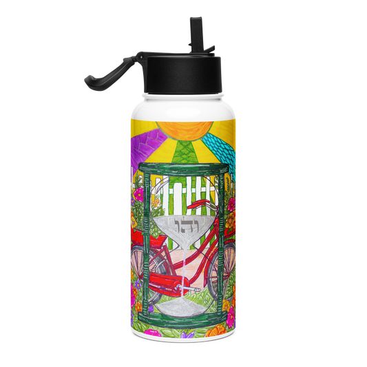 Stainless Steel Water Bottle with a Straw Lid 32-oz-Time-Travel-01-04
