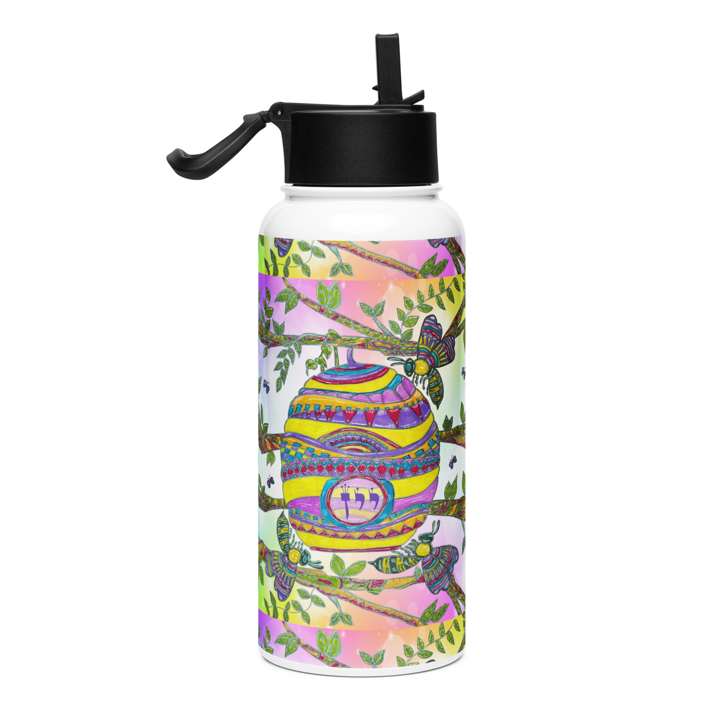 Stainless Steel Water Bottle with a Straw Lid 32-oz-Speaking-the-Right-Words-40-04