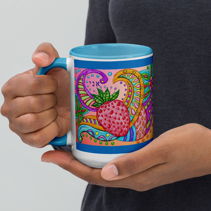 Custom Coffee Mug with Color Inside 15oz-Blu-Big Picture (72 Names of God-Aleph Nun Yud)-7-137online.com