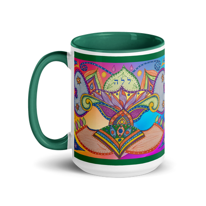 Custom Coffee Mug with Color Inside 15oz-Grn-Dreams (72 Names of God-Ayin-Lamed-Hey)-1-137online.com