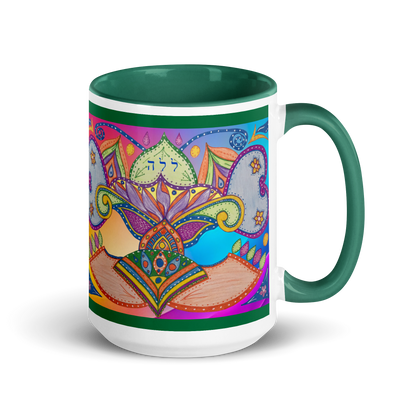 Custom Coffee Mug with Color Inside 15oz-Grn-Dreams (72 Names of God-Ayin-Lamed-Hey)-3-137online.com