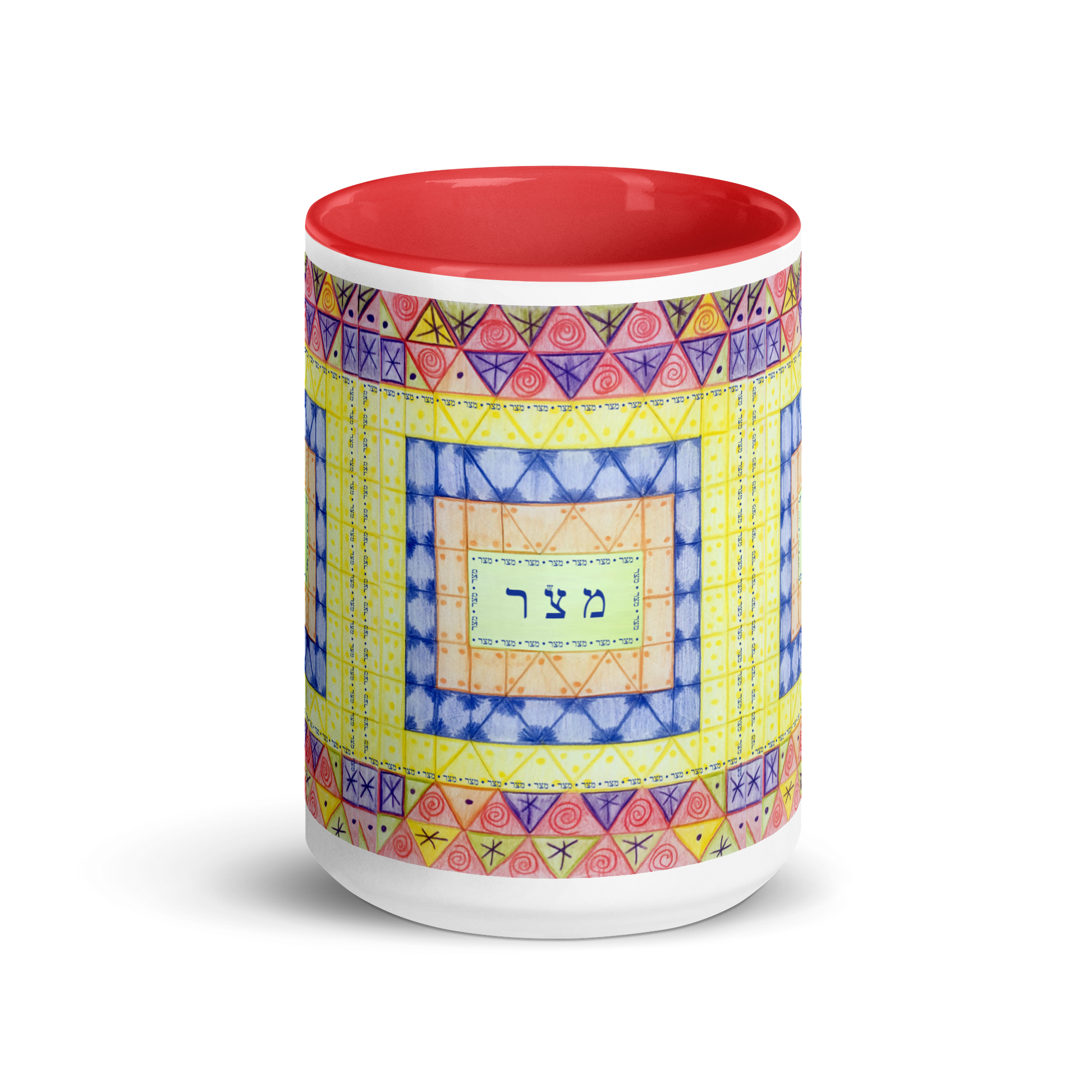 Custom-Coffee-Mug-with-Color-Inside-15oz-Red-Freedom-(72-Names-of-God–Mem-Zadik-Resh)-2-137online.com