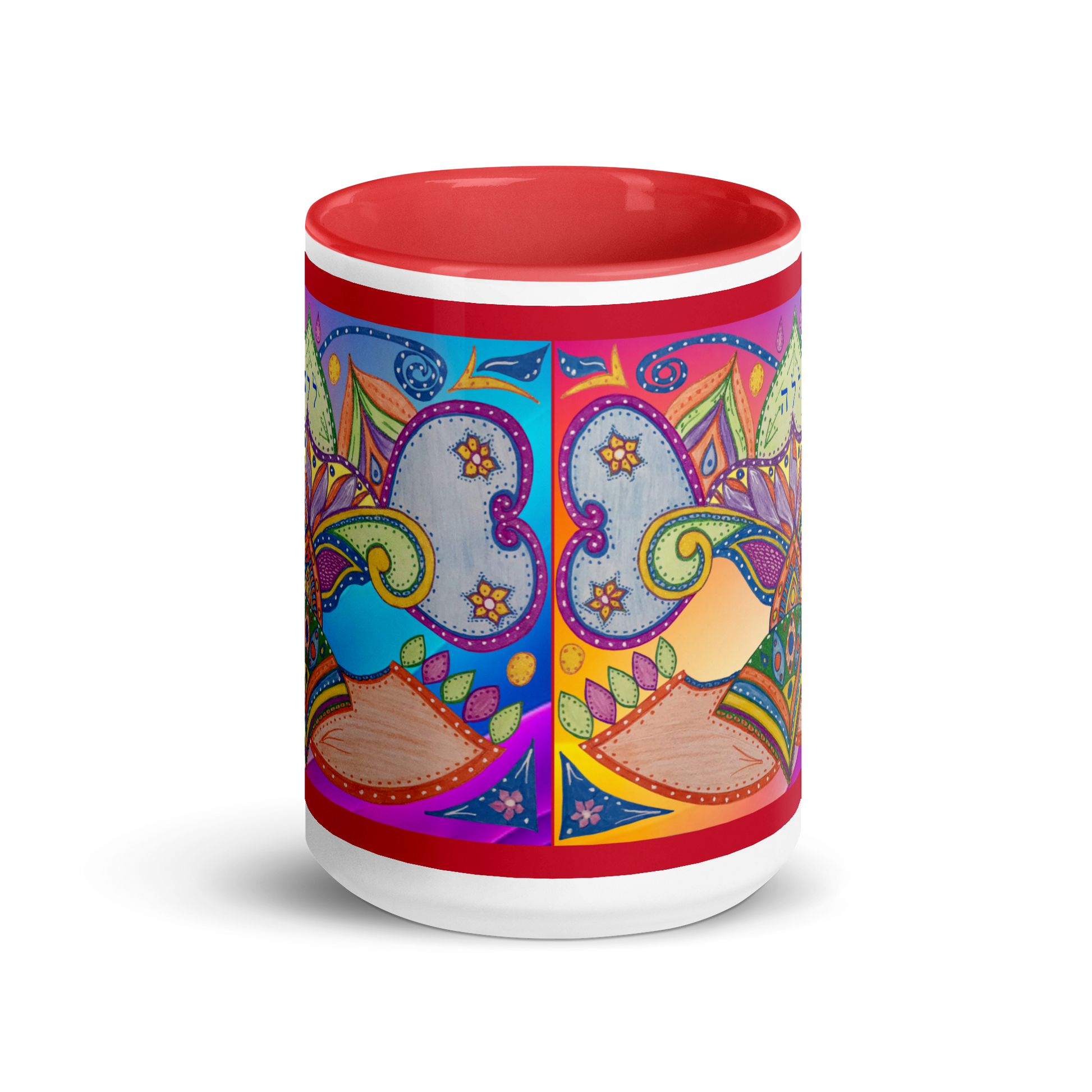 Custom Coffee Mug with Color Inside 15oz-Red-Dreams (72 Names of God-Ayin-Lamed-Hey)-3-137online.com