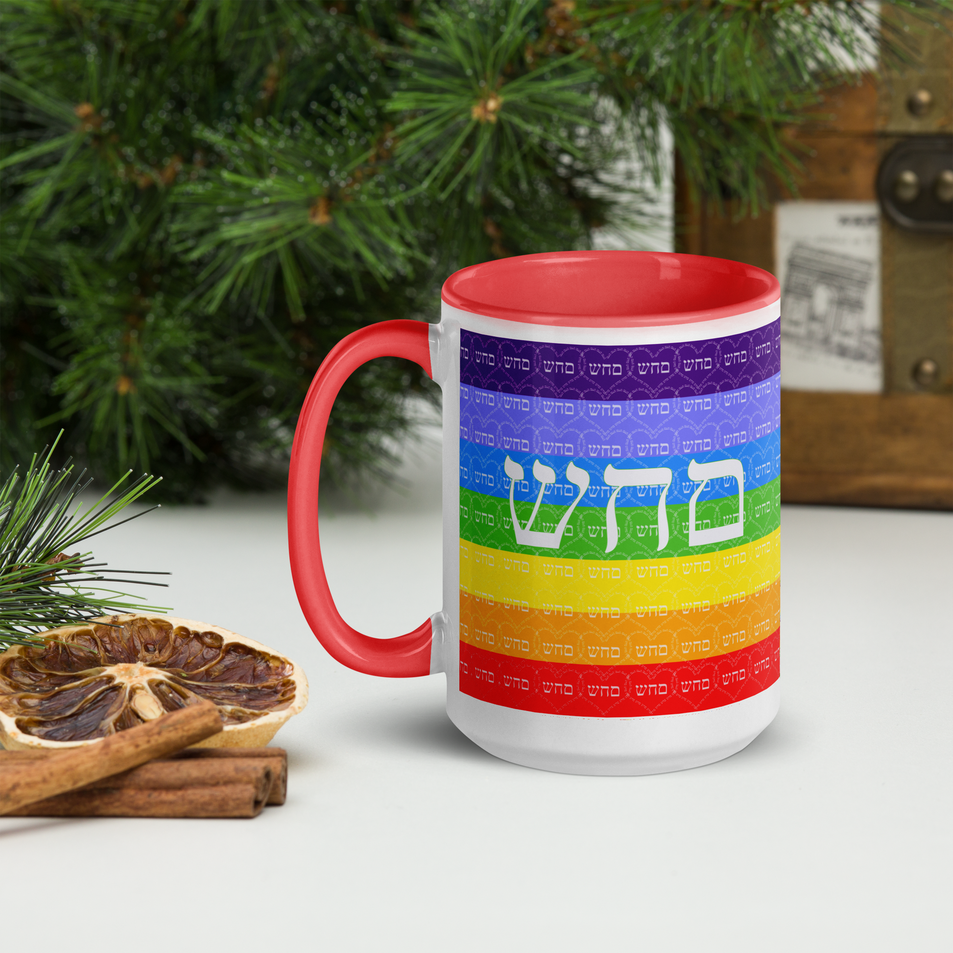 Custom-Coffee-Mug with Color Inside 15oz-Red-Heal Yourself (72 Names of God-Mem Hey Shin)-6-137online.com