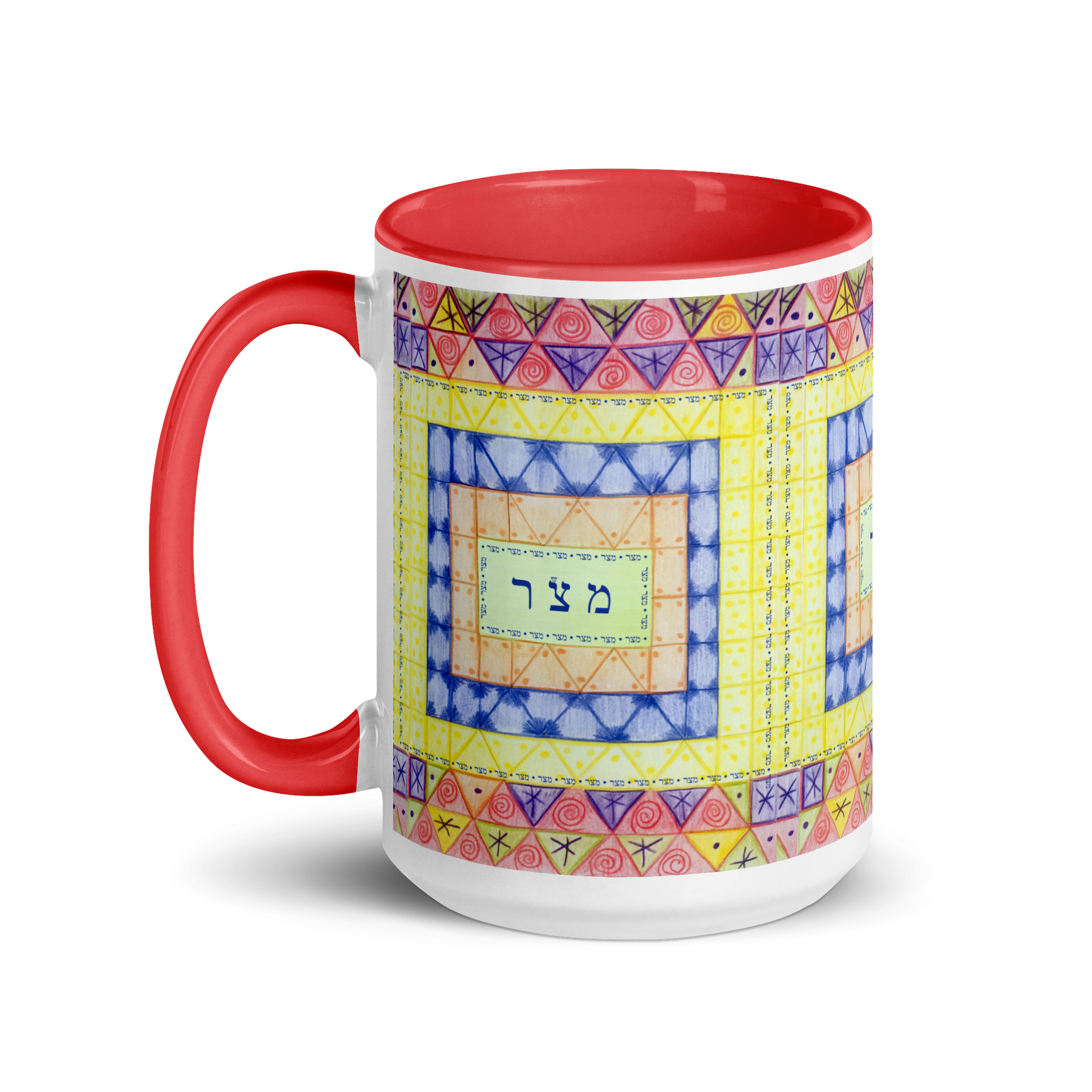 Custom-Coffee-Mug-with-Color-Inside-15oz-Red-Freedom-(72-Names-of-God–Mem-Zadik-Resh)-3-137online.com