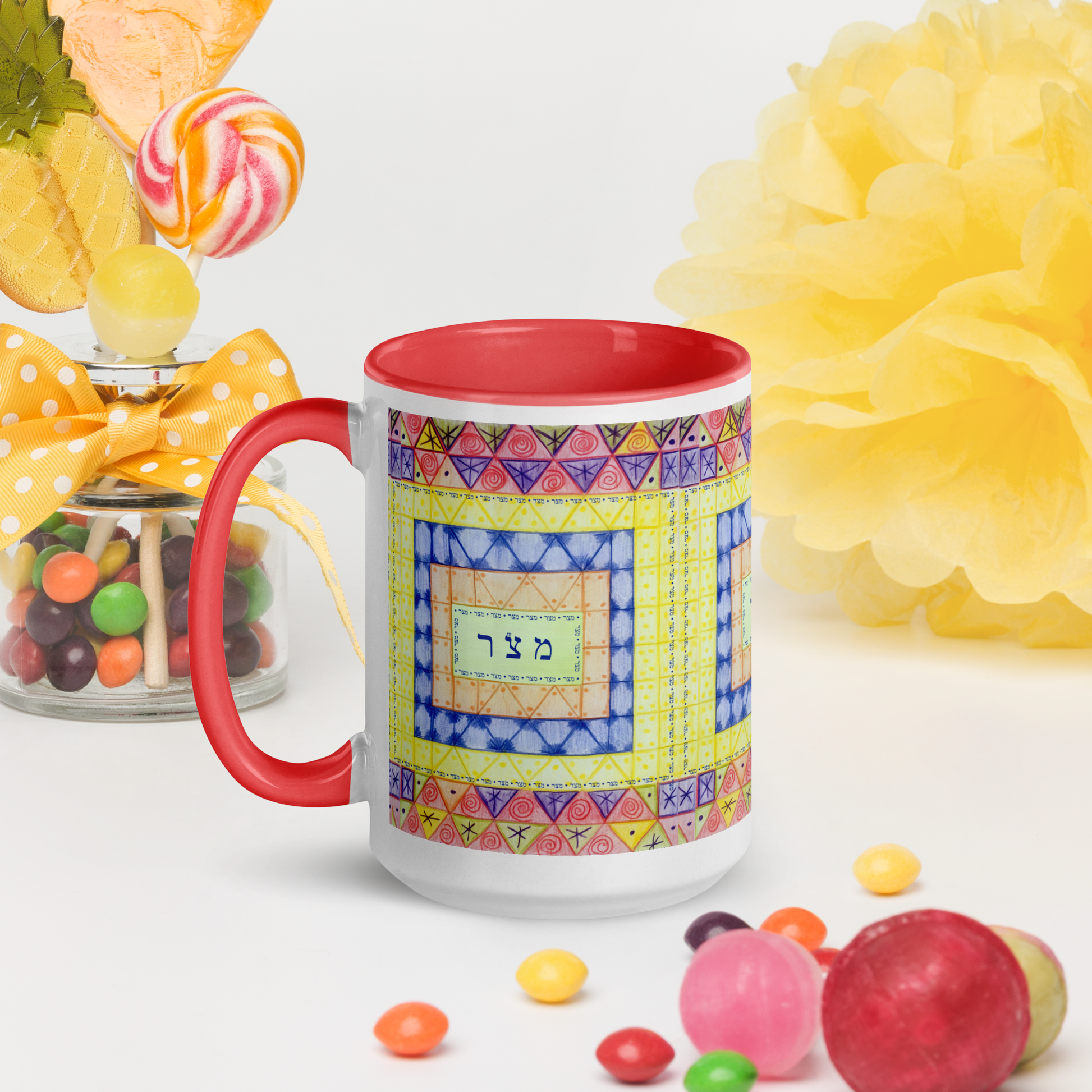 Custom-Coffee-Mug-with-Color-Inside-15oz-Red-Freedom-(72-Names-of-God–Mem-Zadik-Resh)-6-137online.com