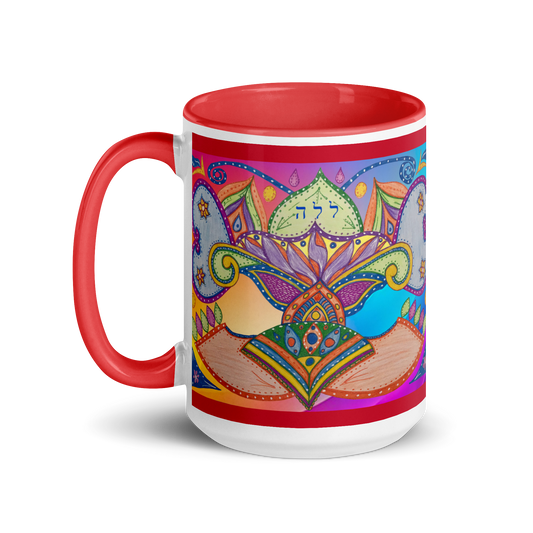 Custom Coffee Mug with Color Inside 15oz-Red-Dreams (72 Names of God-Ayin-Lamed-Hey)-1-137online.com