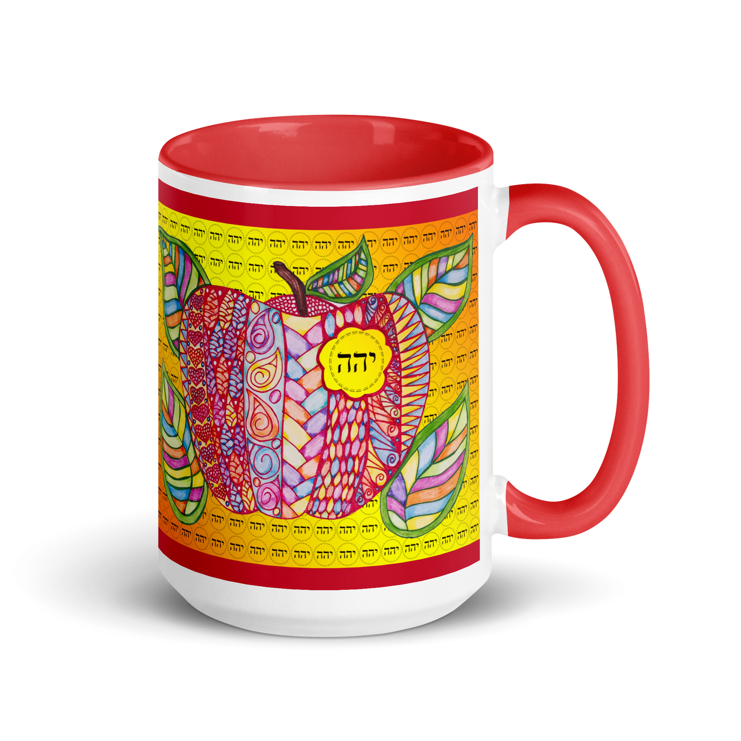 Custom-Coffee-Mug-with-Color-Inside-Red-Mentor-(72-Names-of-God–Yud-Hey-Hey)-10-137online.com