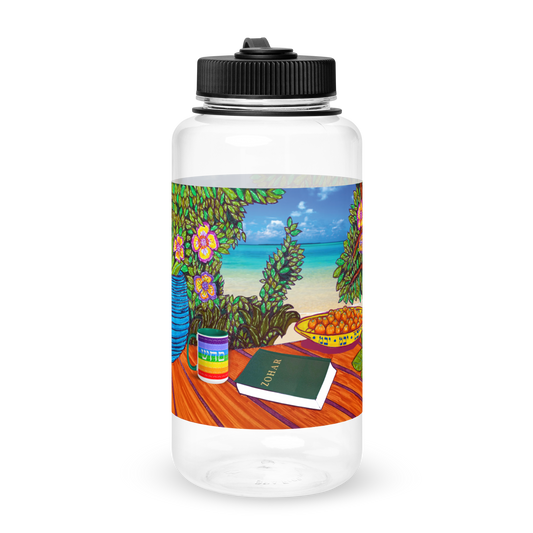 Wide Mouth Plastic Water Bottle 32oz-72 Names of God-Masterplan-Yud Bet Mem